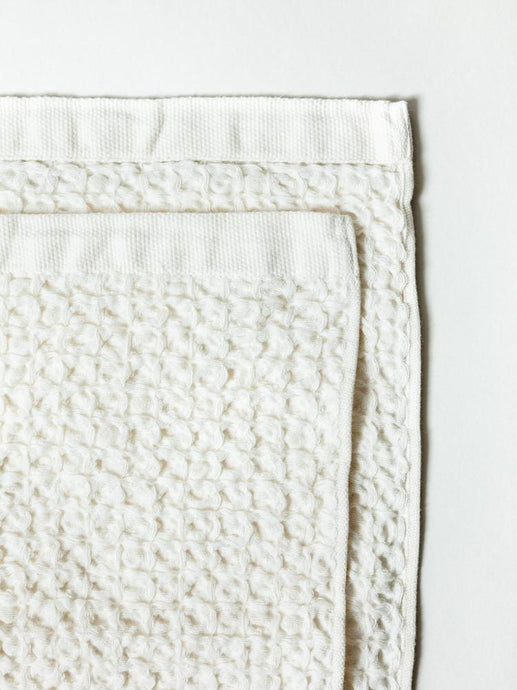 Harper Waffle Cotton/Linen Towel - Ivory