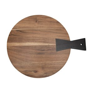 Brixton Round Acacia Wood Cutting Board with Black Handle