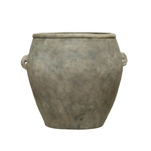 Lucca Handmade Terracotta Pot, Distressed Grey Finish